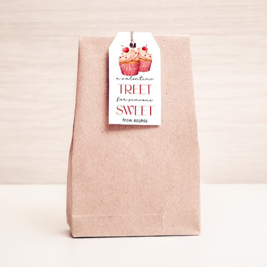 Valentijns Label van Cupcake Cadeaulabel