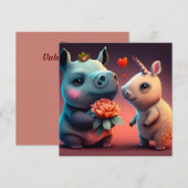 Valentijns nijlpaard cartoon op maat gemaakt (Voorkant / Achterkant)