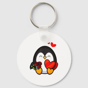 Valentijns pinguïn shirt _ Cool Cupid zeevogel cad Sleutelhanger