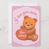 Valentijns plat kaartje Schattige bruine beer Feestdagenkaart (Voorkant)