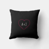 Valentijns Red Black Roos Heart Photo Pillow Kussen (Achterkant)