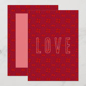 Valentijn's Red Hearts over Rode Liefde Bedankkaart (Voorkant / Achterkant)