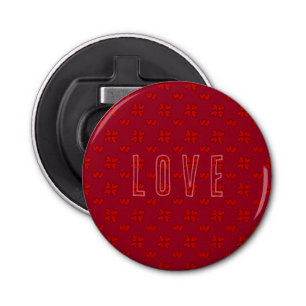 Valentijn's Red Hearts over Rode Liefde Button Flesopener