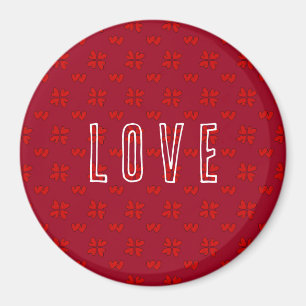 Valentijn's Red Hearts over Rode Liefde Magneet