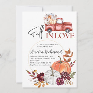 Valentijns Rode Pompoen Pick-up Truck Baby Shower Kaart
