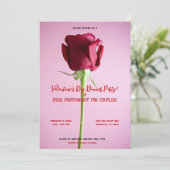 Valentijns rode rozen dinerfeest verjaardag  kaart (Staand voorkant)