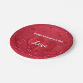 Valentijns  - Rood papier - Hartenglitter - Papier Papieren Bordje (Gekanteld)