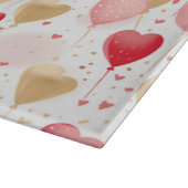 Valentijns roze rode en gouden hart ballonnen snijplank (Hoek)