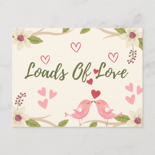 Valentijns Rustieke Loads of Love Floral Schattige Briefkaart (Voorkant)
