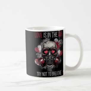 Valentijns Schedel Gas Masker Liefde Romantiek Koffiemok