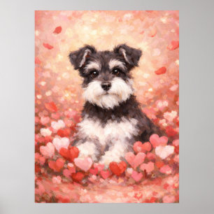 Valentijns-Schnauzer met Hartjes Poster