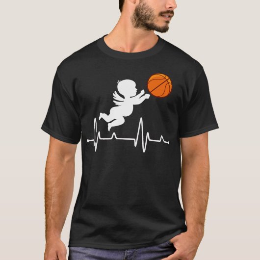 Valentijns Shirt, Cupido Hart Basketbal Hoops T-shirt (Voorkant)
