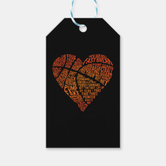 Valentijns Shirt, hart basketbalhoepels Romance Cadeaulabel