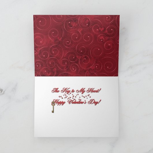 Valentijns - Sleutel aan Mijn Hart - Chow-chow - Feestdagen Kaart (Binnen)