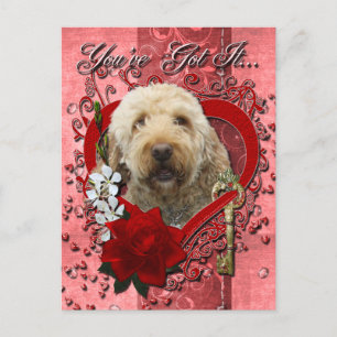 Valentijns - Sleutel aan Mijn Hart - GoldenDoodle Feestdagenkaart