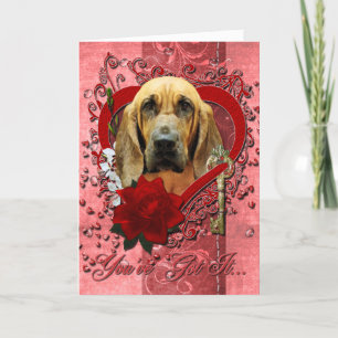 Valentijns - Sleutel tot mijn hart - Bloedhond - P Feestdagen Kaart