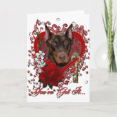 Valentijns - Sleutel tot mijn hart - Doberman - Ro Feestdagen Kaart (Voorkant)