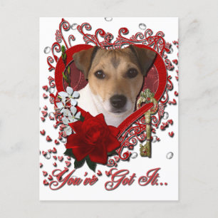 Valentijns - Sleutel tot mijn hart - Jack Russell Feestdagenkaart