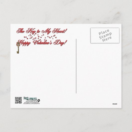 Valentijns - Sleutel tot Mijn Hart - Westie - Tank Feestdagenkaart (Achterkant)