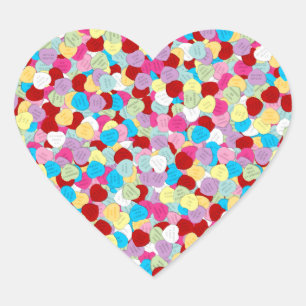 Valentijns Snoep Harten - Stickers met een hartvor