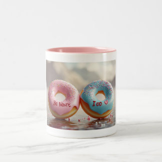 Valentijn's Sweetheart Donut Tweekleurige Koffiemok
