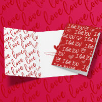 Valentijns thema Rood Wit Ik hou van je Patroon