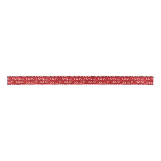 Valentijns thema Rood Wit Ik hou van je Patroon Lint (Voorkant)