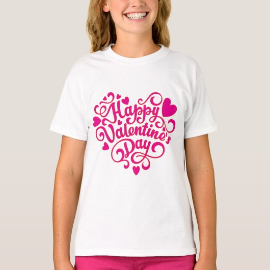 Valentijns typografie uitspraken t-shirt (Voorkant)