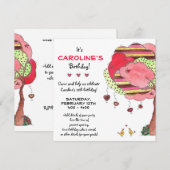 Valentijns, uitnodiging van de Birthday Party (Voorkant / Achterkant)