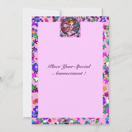 VALENTIJNS VENETIAANS MASKERBAL KAART (Voorkant)