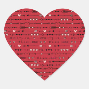Valentijns Verjaardag Hart Roze Harten Pijlen Lief Sticker