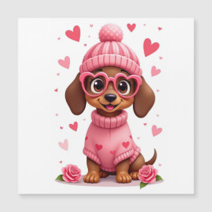 Valentijns verjaardags hond liefdesleven magnetische uitnodiging