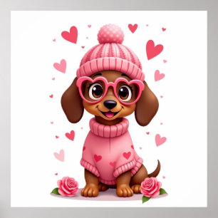 Valentijns verjaardags hond liefdesleven poster