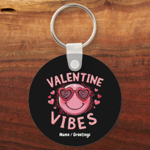 Valentijns Vibe Hippie Valentijnsdag Groovy Retro Sleutelhanger