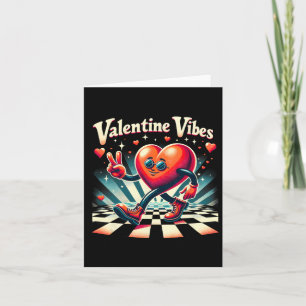 Valentijns Vibes Groovy Geruite Valentijnshart Cou Kaart