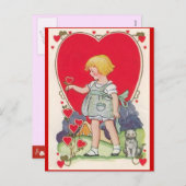 Valentijns voor kinderen feestdagenkaart (Voorkant / Achterkant)