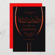 Valentijns Wijn en Dine Invitation