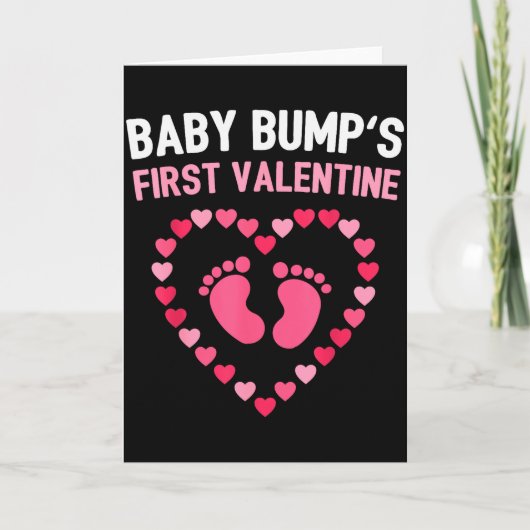 Valentijnsbaby Bump-shirt Eerste Valentijn Zwanger Kaart (Voorkant)