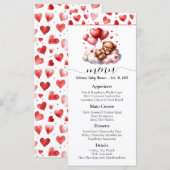 Valentijnsbeer Baby Shower Menu (Voorkant / Achterkant)