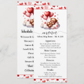 Valentijnsbeer Babyshower Menu en Programma (Voorkant / Achterkant)