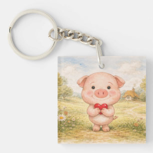 Valentijnsbiggetje Sleutelhanger