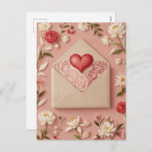 Valentijnsbloei Feestdagenkaart (Voorkant / Achterkant)