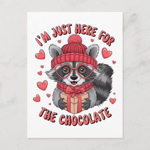 Valentijnscadeau   Ik ben hier alleen voor de choc Briefkaart