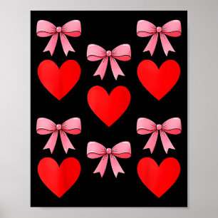 Valentijnsdag 2026 Harten Coquette Strik Vrouwen M Poster