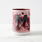 Valentijnsdag 3D A tot Z Alfabet Koffie Mok (Center)