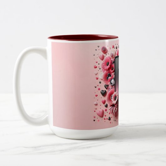 Valentijnsdag 3D A tot Z Alfabet Koffie Mok (Links)