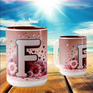 Valentijnsdag 3D A tot Z Alfabet Koffie Mok
