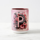 Valentijnsdag 3D A tot Z Alfabet Koffie Mok (Center)