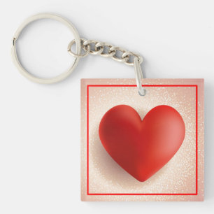 Valentijnsdag 3D Hart Symbool-88888 Sleutelhanger