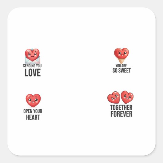 Valentijnsdag 4 Pack Stickers (Voorkant)